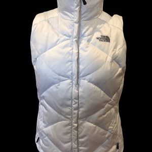 The North Face 550 Womens Puffer Goose Down Vest Jacket Medium M White Solid